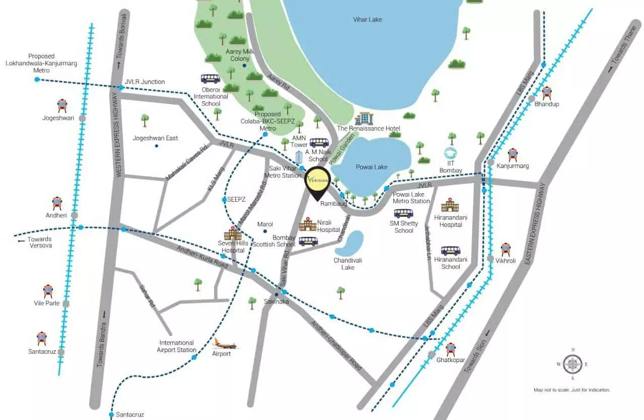 L&T Realty Veridian Location Map - Powai