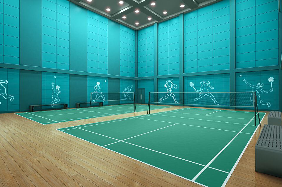 Badminton court at L&T Realty Avinya Enclave