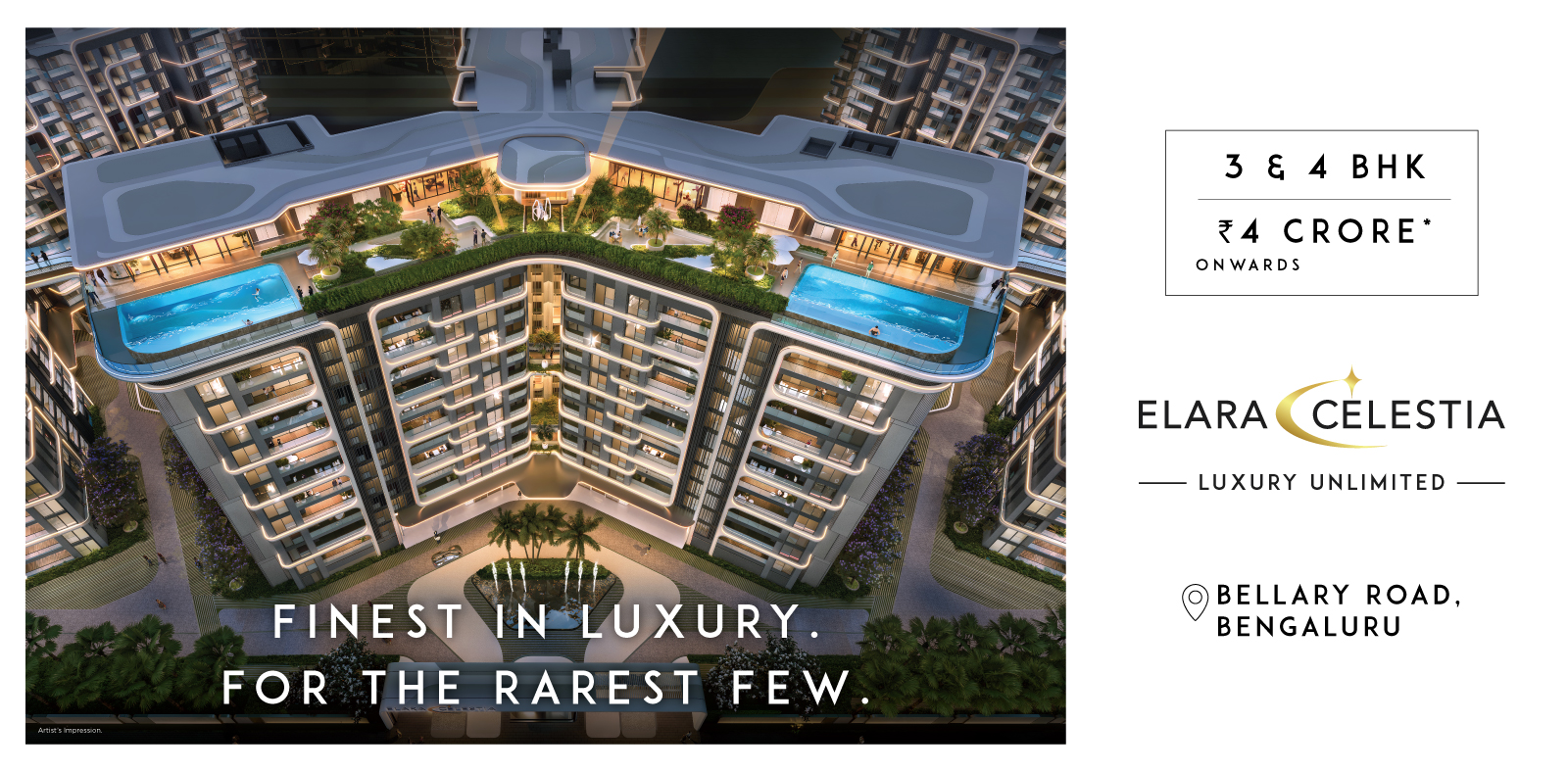 Elara Celestia Bengaluru 3 and 4 BHK apartments